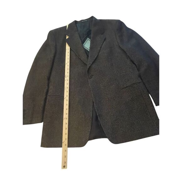 Paul Zileri Wool Blend Gruppo Blazer Black Gold Metallic Size L 52 - Picture 3 of 16